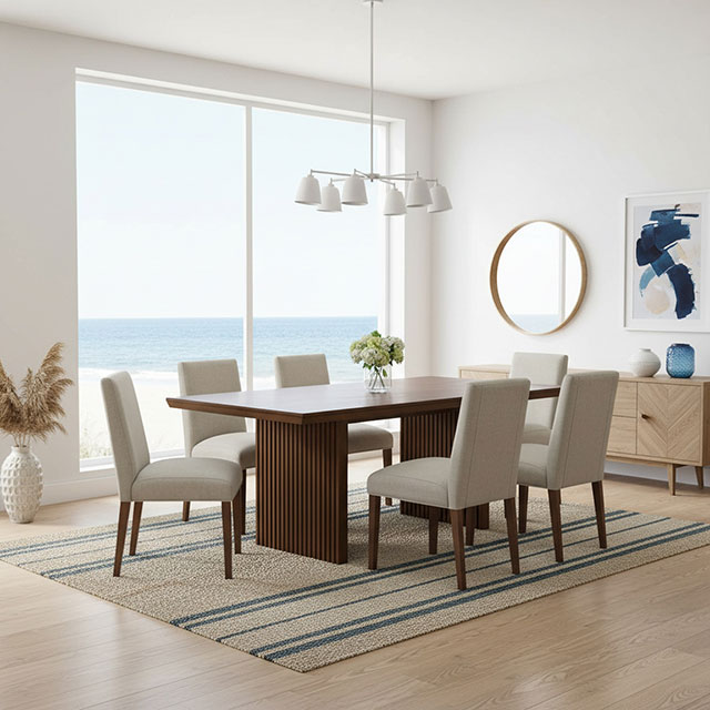PyxMagic Pro generated image of a dining table set in a home at the beach